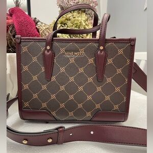 Nine West Burgundy and Brown Satchel